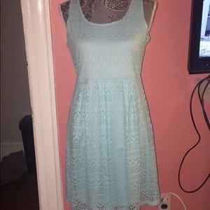 Light blue dress with lace overlay !